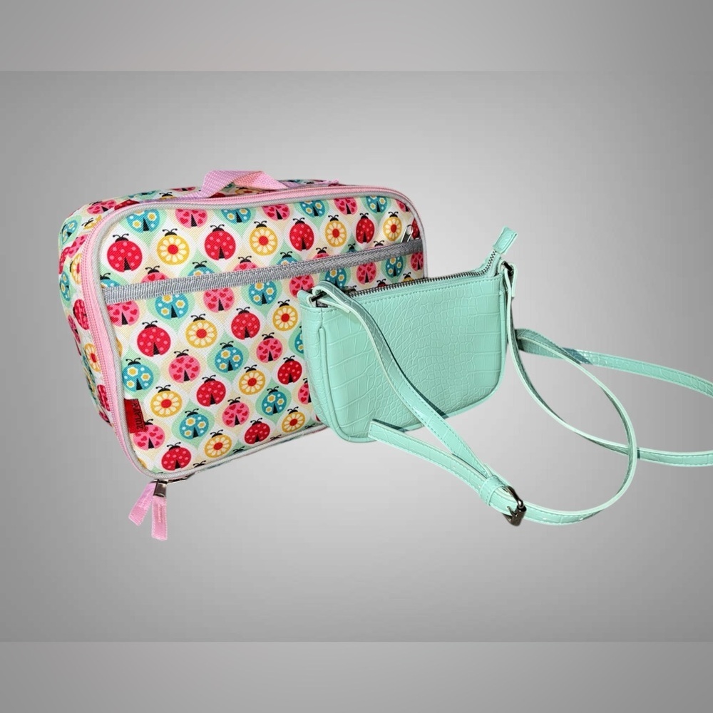 Zulay Ladybug Insulated Bag + Wild Fable Mint Crossbody Bundle